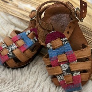 Boho Woven Huarache Leather Baby Sandals, Shoes, Guatemalan, Bohemian Style